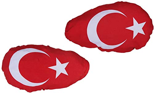 AZ FLAG AUSSENSPIEGEL Flagge TÜRKEI 2 stück - TÜRKISCHE Autospiegelfahne - Spiegel Car Cover spezielle Auto