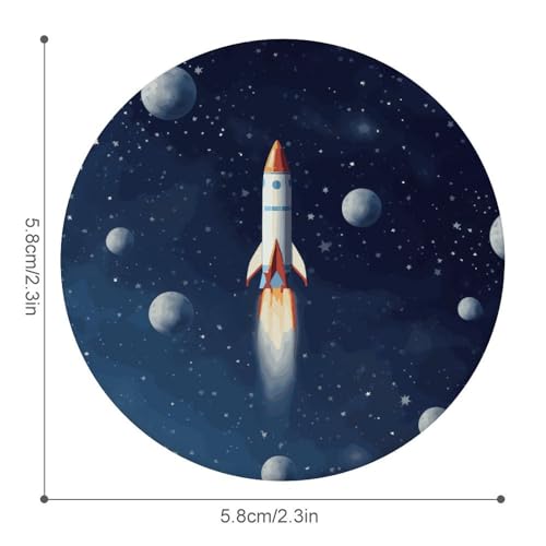Broche ronde en fer blanc fusée espace enseignant infirmière cadeau fête - 2
