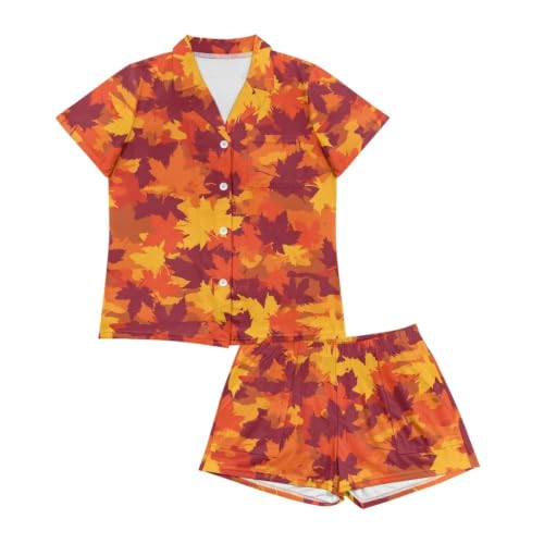Image of Women's Short Sleeve Sleepwear Pajamas Nightwear with Pockets