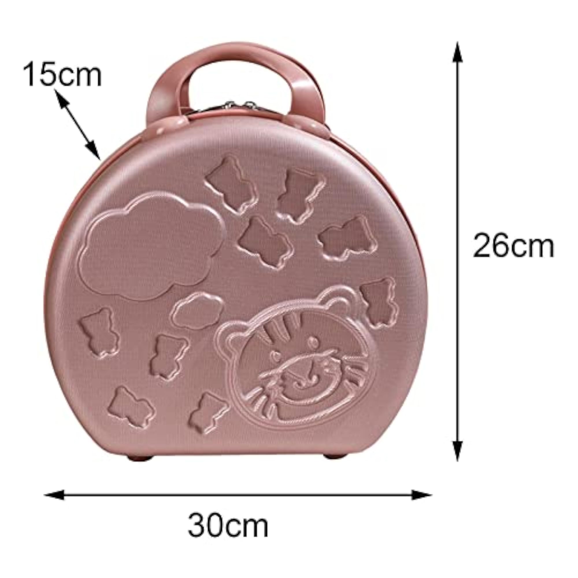 Mini Hard Shell Cosmetic Case Organizer, Small Girls Rose Gold