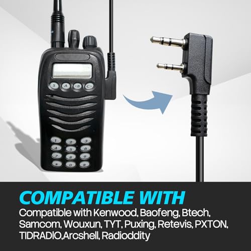 Auricular de radio bidireccional WODASEN con micro PTT para comunicación clara sin ruidos 2