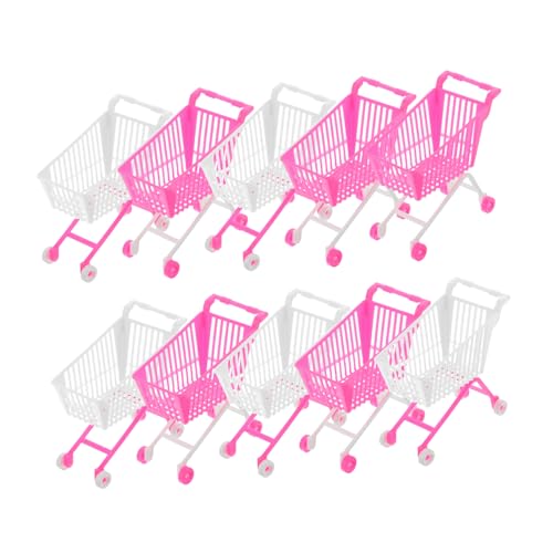 GARIOUANS 10 Piezas Carro de Juguete Carrito Compra Cochecito de casa de muñecas Mini carritos de Compras Muebles de vivero en Miniatura Carrito de Compras para bebés el plastico