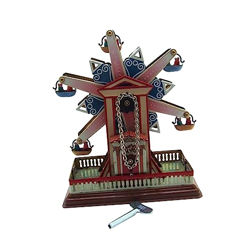 Ciieeo Creative Tin Ferris Wheel Wind Up Clockwork Home Decoration Vintage Style Collectible for Birthdays Festivals Handmade