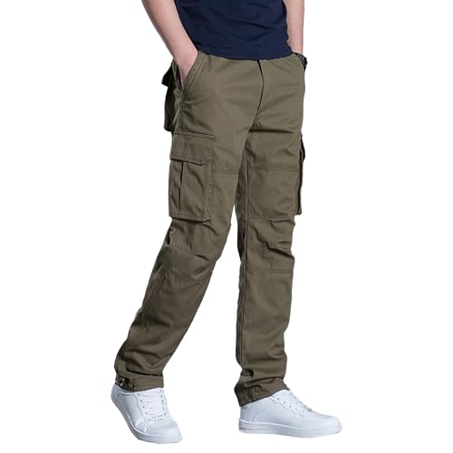 DGHM-JLMY Men's Overalls Thin Straight Multi Pocket Loose Trousers Casual Trousers Athletic Outdoor Sports Pants