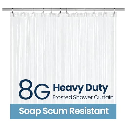 LiBa Bathroom Shower Curtain Waterproof Plastic Shower Curtain Premium PEVA Non-Toxic with Rust Proof Grommets Frosted 8G Bathroom Accessories 72x72