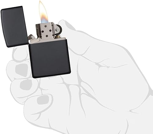 Miniatura 3 de Zippo Encendedor - Grabado de mensaje personalizado en negro mate Zippo a prueba de viento encendedor #218