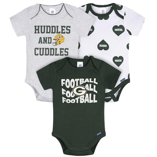 Gerber Baby Girls NFL 3-Pack Onesie Bodysuit ers 6-12 Months