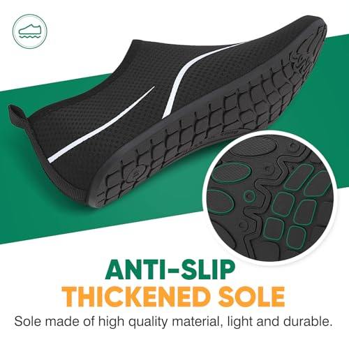 gitzing Water Shoes for Women Men Beach Quick-Dry Swim Aqua Socks Breathable Barefoot Shoes for Beach Surfing Driving Pool Yoga(Black,42 EU/8 UK) - Image 5