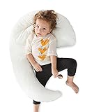 Choc chick Curve Long Body Pillow for Toddler,34x28 Inches Moon Shape Soft Child Hug Kids Sleep Pill