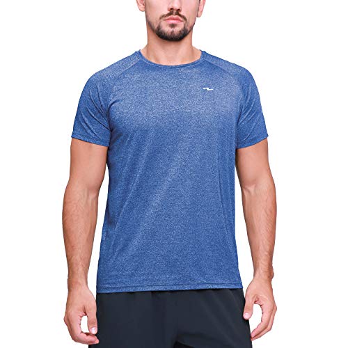 Nomolen Men s Dry Fit T-Shirts Athletic Short Sleeve T-Shirt Cooling Performance Workout Running Shirts Sapphire Blue