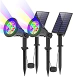 T-Sun Color Changing Solar Spotlights, 7 LED Seperate Solar Landscape Spotlights Auto Solar Garden L
