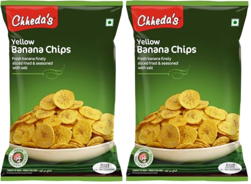Image of Chheda's - Yellow Banana Chips - Banana Wafers - Crispy Chips - Tasty Yummy Snacks - 350 Gm Pack of 2