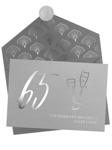 Joli Coon 65 Zur Eisernen Hochzeit alles Liebe mit Kuvert und Siegelsticker - Karte zur eisernen Hochzeit Joli Coon 65 Zur Eisernen Hochzeit alles Liebe mit Kuvert und Siegelsticker - Karte zur eisernen Hochzeit