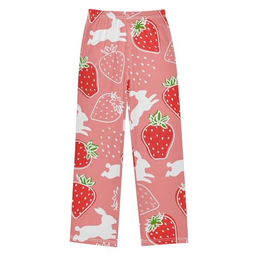 Berry and Bunny Boys Pants Boys Athletic Pants Long Pant for Boywith Pockets Wide-Leg Size 6-14Y