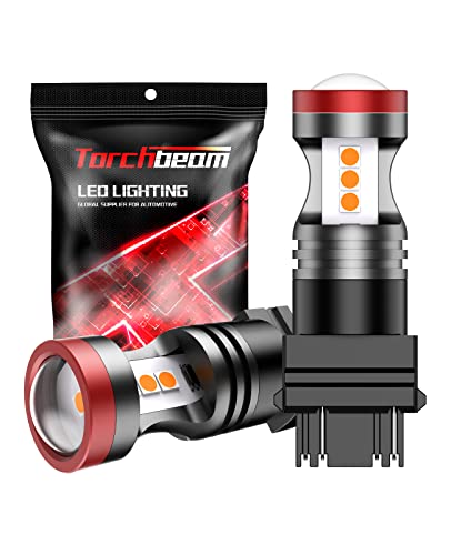 Torchbeam 3157 Led Bulbs, Amber Yellow Led Turn Signal Lights Bulbs, 400% Brighter 3156 3057 3457 4157 Led Bulb With Projector Replacement For Directional Blinker Parking Side Marker Lights #TOP12