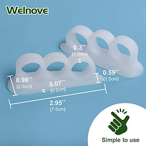 image for Welnove Hammer Toe Crests Straightener 4 Pcs Gel Toe Support Pads Cush
