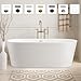 Vanity Art 67" X 32" Non-Slip Acrylic Freestanding Bathtub | Contemporary Design Soaking Tub with Overflow and Pop-up Drain, UPC Certified VA6815-NLW