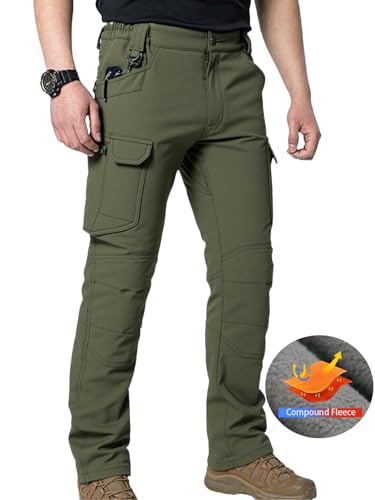 Men's Tactical Cargo Pants, Waterproof Winter Work Pants, Multi-Pocket Outdoor Hiking Pants, Khaki2