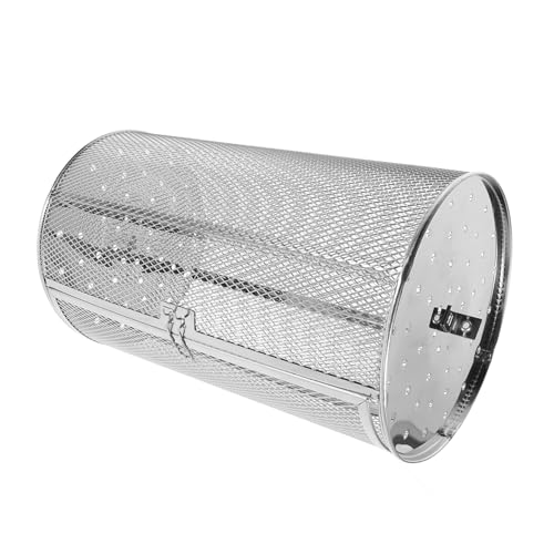 BCOATH Stainless Steel Grill Basket Rotating Barbecue Cage for Air Fryer Oven Easy Assembly for Meat Fish and Vegetables Versatile Cooking Tool