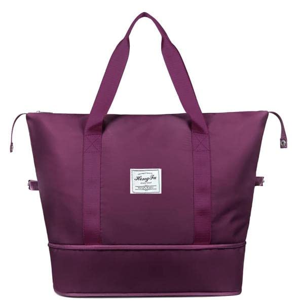 HIMART Polyester Travel Duffle Luggage Bag with Adjustable Handle Weekender Carry On Travelling Bag for Women and man (Maroon, 3)