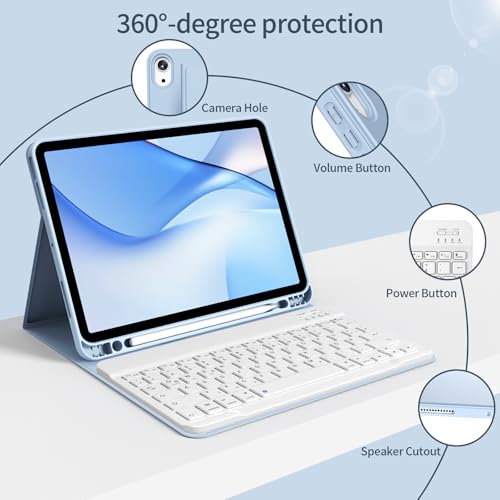 GKABXY Hülle mit Tastatur für iPad A16 11/10 Generation 2025/2022, 11/10.9" – Ansicht 3