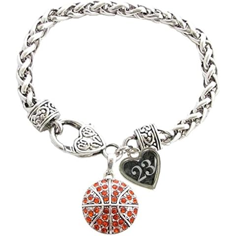 Sports Accessory Store Custom Basketball Crystal Claw Bracelet Jewelry CHOOSE Jersey Numbers 00-99 Available Cover
