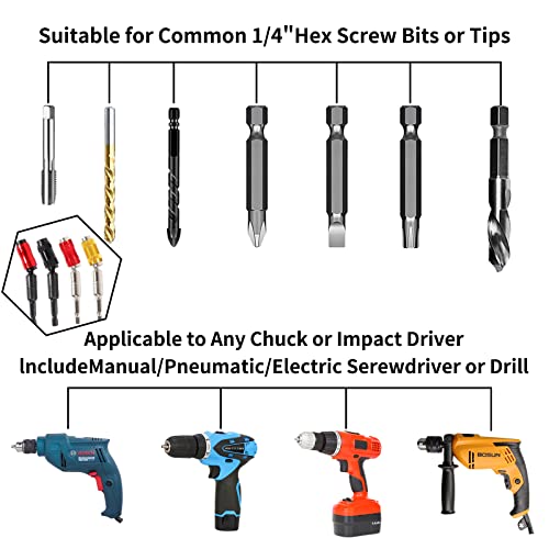 Pivoting Bit Holder, Magnetic Swiveling Bit Tip Holder,4 Pcs Pivot Drill Magnetic Screw Drill Tip Pivot Screwdriver Bit Holder Rotary Screw Extender Bendable In 20° Angle For Tight Spaces Or Corner #TOP3