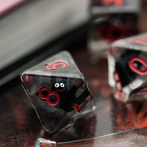 Image of cusdie 7-Die DND Dice, Polyhedral Dice Set Filled with Animal, for Role Playing Game Dungeons and Dragons D&D Dice MTG Pathfinder (Bat)