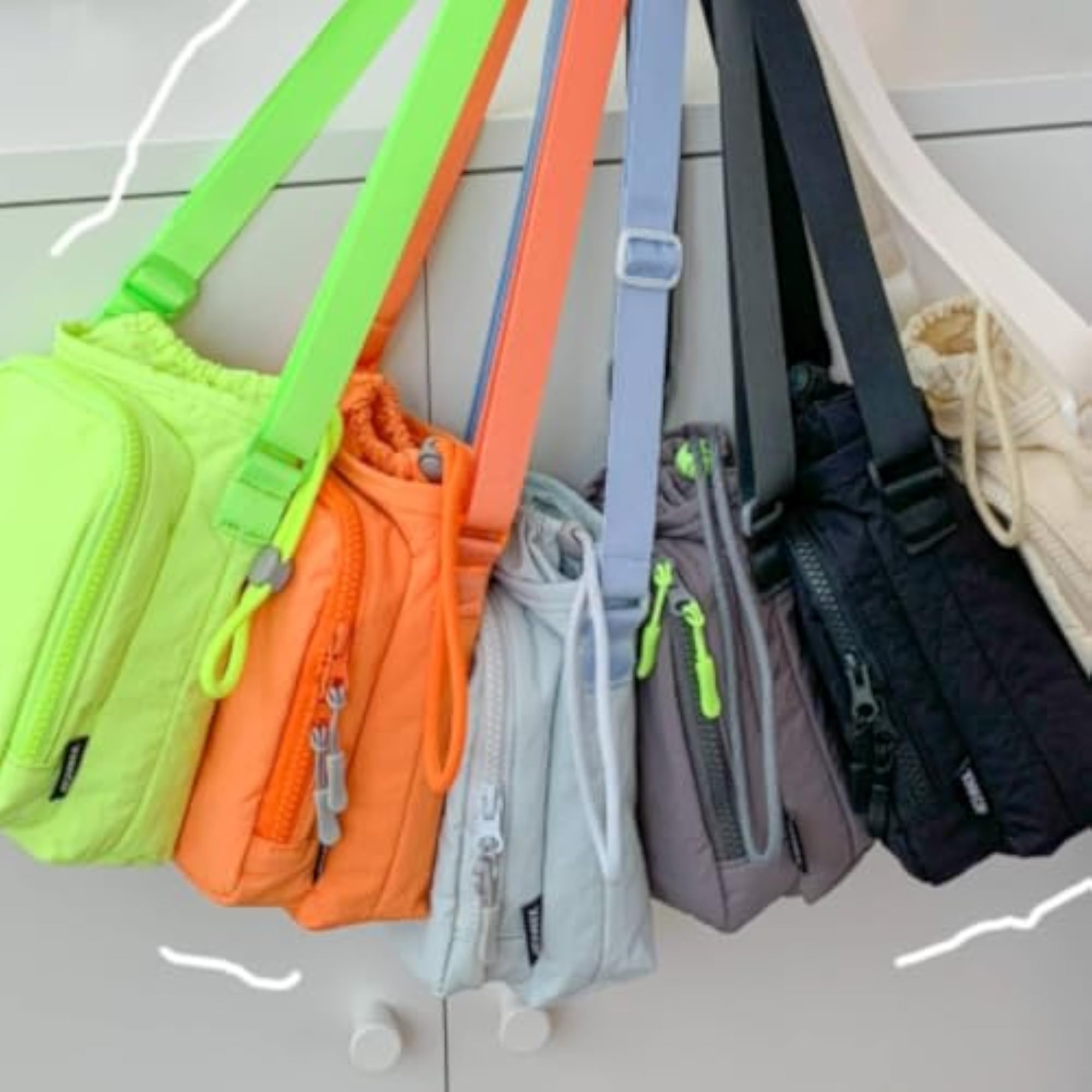 Textured Lightweight Zip Pocket Crossbody Bag