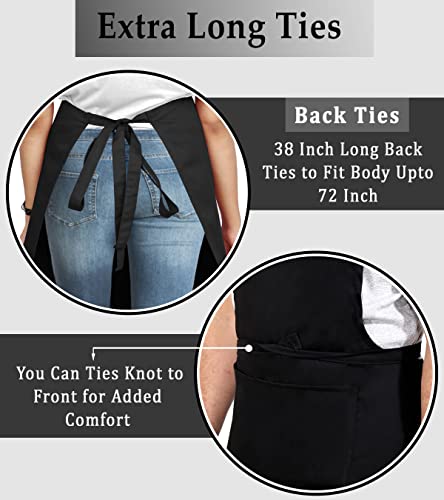 Ruvanti Cotton Blended Extra Large Xxl Aprons For Women/Men With 2 Pockets For Cooking, Kitchen, Barber, Gardening, Bbq, Chef Apron #TOP4