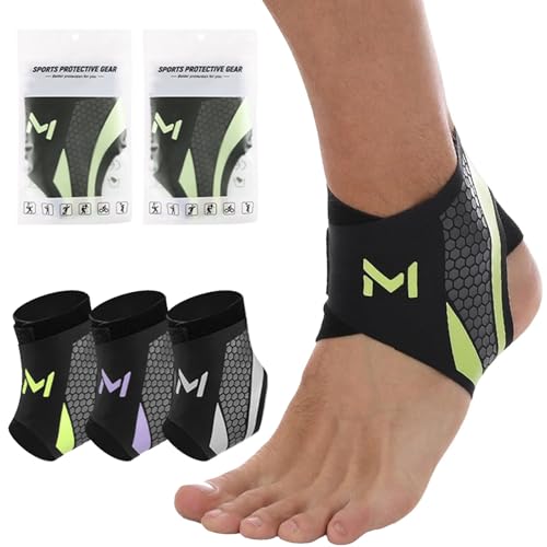 2-Pack Adjustable Ankle Brace Lace Up Ankle Stabilizer with Support Straps Compression Sleeve for Plantar Fasciitis Tendonitis Sprain Support Suitable for Men & Women (Green)