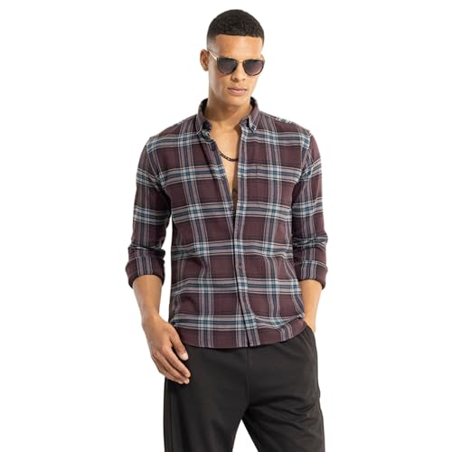 Image of SNITCH Brown Checks Cotton Shirt