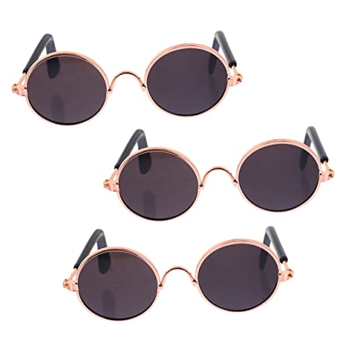 BESPORTBLE 2pcs Alloy Sunglasses for Dolls Mini Glasses Dress Up Accessories Lightweight DIY Decoration for Safe Compact Design