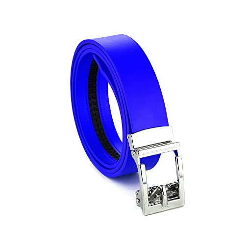 Gelante Genuine Leather Ratchet Dress Belt With Automatic Sliding Buckle - Minimalistic Style-Trim to Fit G706-Royal