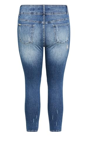 City Chic Plus Size Jeans, Patched Apple Skinny Jean4