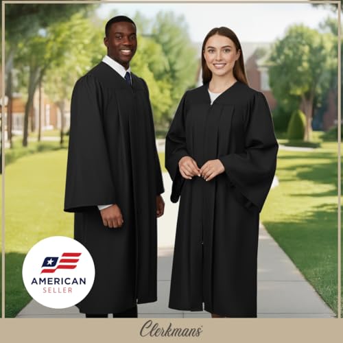 Image of CLERKMANS Unisex Adult Matte Graduation Gown, Choir Robe