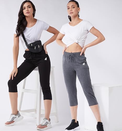 Image of Modeve Women Solid Cotton Blend Capri for summer|| Summer Wear