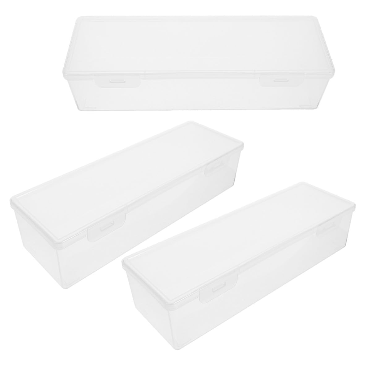 Genérico Cajas de Conservación para Refrigerador 3 Piezas Tapa Sellada Contenedores Rectangulares para Pasta Pan y Frutas Caja para Mantener Frescura y Organizar Alimentos en Cocina
