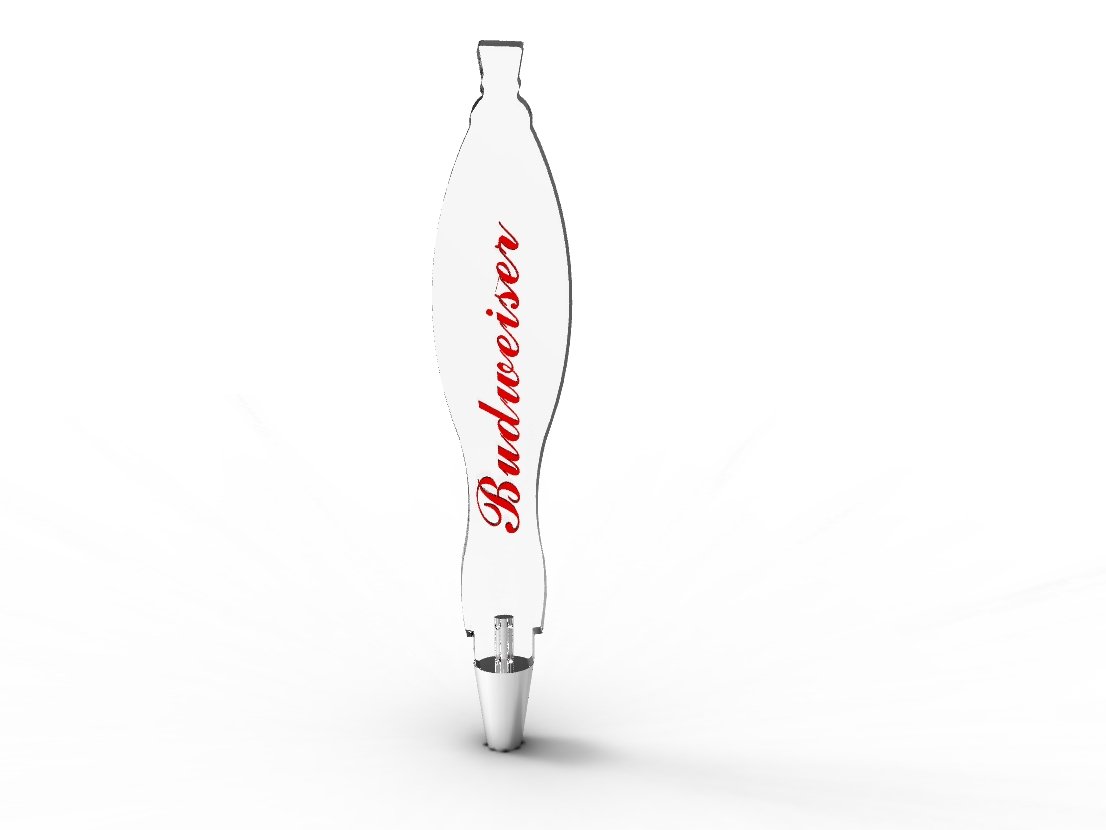 FixtureDisplays® Clear Acrylic Beer Tap Handle Draft Pub Style Bar Budweiser 14104 14104