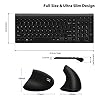 2.4GHz Wireless Vertical Ergonomic Mouse and Keyboard Combo Ultra-Thin Portable Size for PC Desktop Computer Laptop Mac Tablet #2
