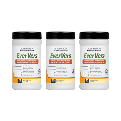 Image of Magic EverVers Heavy Duty Cleaning Wipes - Single Sided Hand & Surface Towels | Powerful Moisturizers to Prevent Dry Hands | Waterless | Removes Grease, Oil, Dirt, & more (3 Pack | 75 Sheets Total)