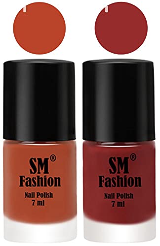 Image of Long Lasting Nail Polish | Nail Paint Combo 7 ml Each) - Set of 2 Light Coral-Jam