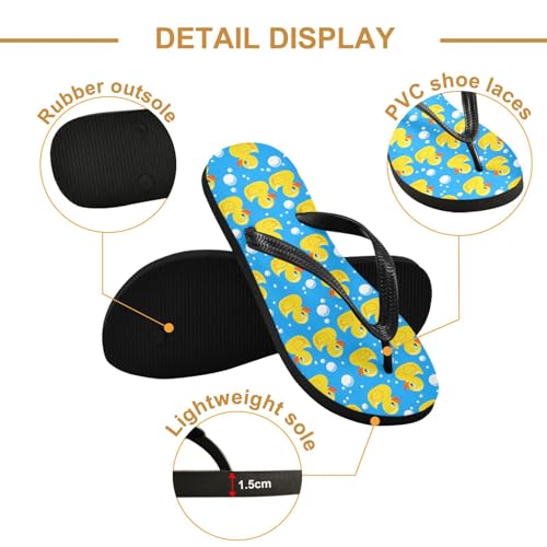 Cute Duck Yellow Blue Flip Flop Beach Summer Casual Sandal for Women & Men Shower Shoes 208619532