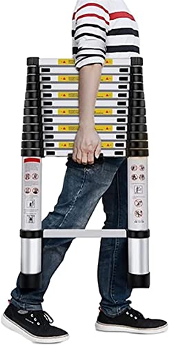 BEQLXTA 8m Aluminum Telescopic Ladder Extendable Loft Attic Outdoor Work Tool with 150kg Load Capacity