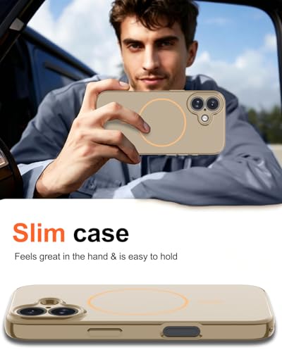 Image of Magnetic for iPhone 16 Plus Case,Shockproof Matte Cover,Desert Gold | with Screen Protector,Compatible with MagSafe,Military Grade Drop Protection,Full Camera Protection,Non-Slip Design Case