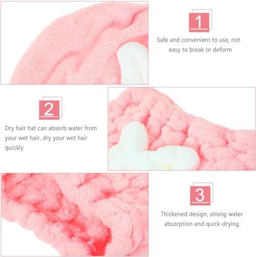Image of NFI essentials Microfiber Hair Towel Cap Warp Super Absorbent Wet Hair Drying Head Turban, Pookie Bow Knot for Girls Salon Quick Dry Shower with Button for Women