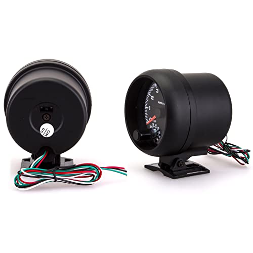 3.75" Car Universal Black Tachometer Gauge Blue Inter Shift Light Tacometro Meter 0-8000 Rpm Led Tacho Gauge Meter For 12V Universal Car Auto #TOP2