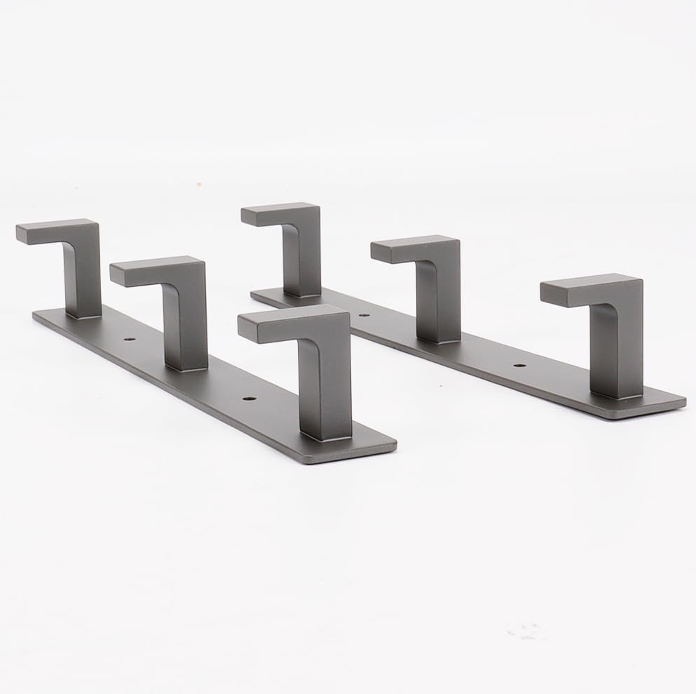 Miniatura 7 de Vanloory Perchero de acero inoxidable resistente con 3 ganchos de tres abrigos, gancho de pared montado en la pared, gancho rústico para ropa  riel