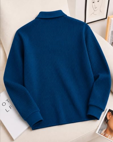 Image of AUSK Men's Cotton Blend Rib Knit Textured Full Sleeve Polo T-Shirt | Regular Fit Zip Polo Neck Smart Casual T Shirt for Men | Stylish Fashion & Casual Wear Tshirt for Men