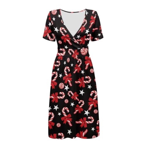 Image of Women's Summer Dresses Short Sleeve Formal Dresses with Pockets | Lightweight polyester fabric delivers cool airflow during hot summer outdoor activities